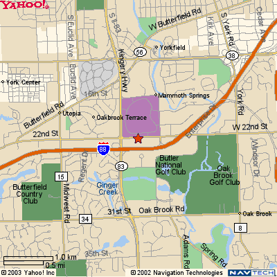 Map to Marriott Oak Brook